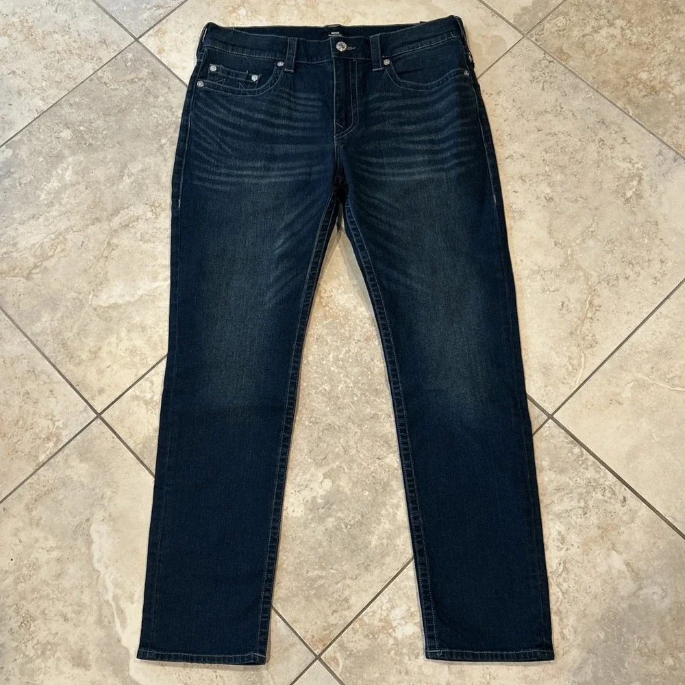 True Religion‎ Rocco Jean Men 36x32 Blue Denim Relaxed Skinny GGJD Last Call